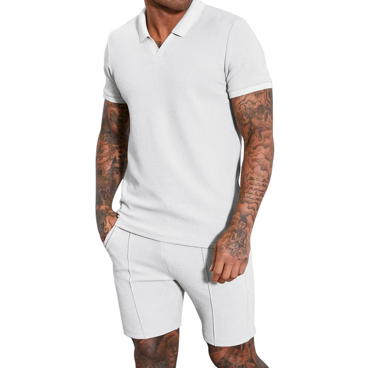 Men's comfortable short sleeve polo with matching shorts Lune London
