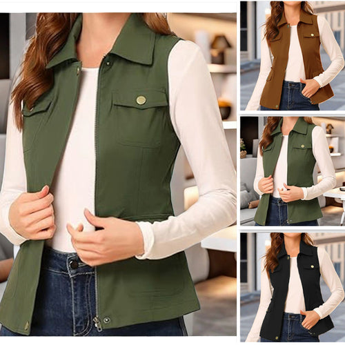Women quilted gilet outdoor style with practical pockets Amarae