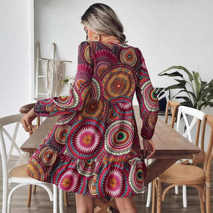 Lune London Bohemian Printed Mini Dress for Women