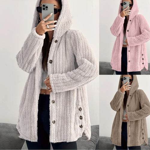 Women Comfortable Fleece Jacket with Hood Amarae