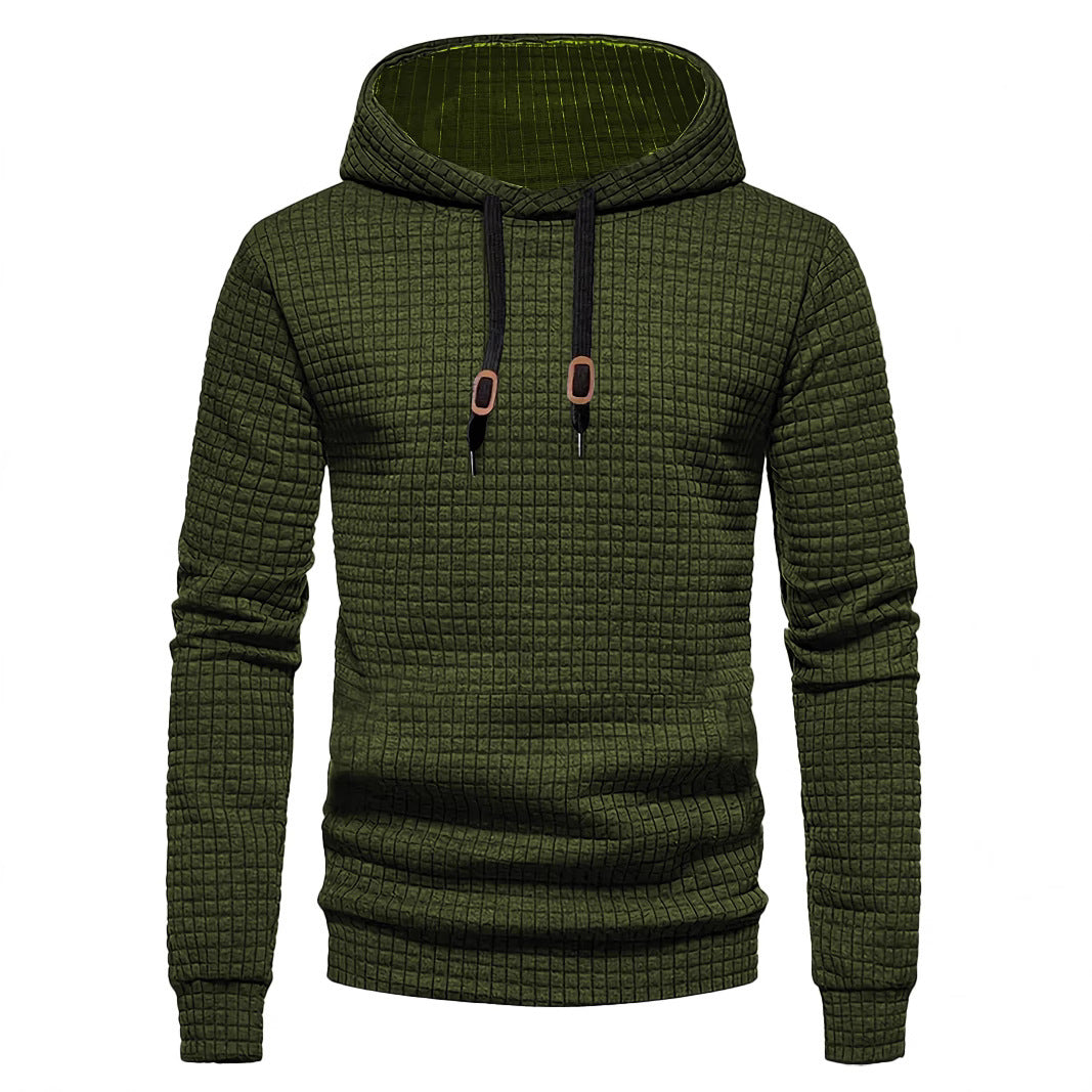 Men's Design Hoodie with high collar and textured fabric Lune London