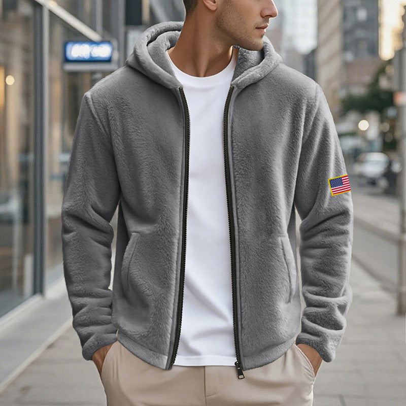 Men's Fleece Hoodie with practical pockets and modern zipper Amarae