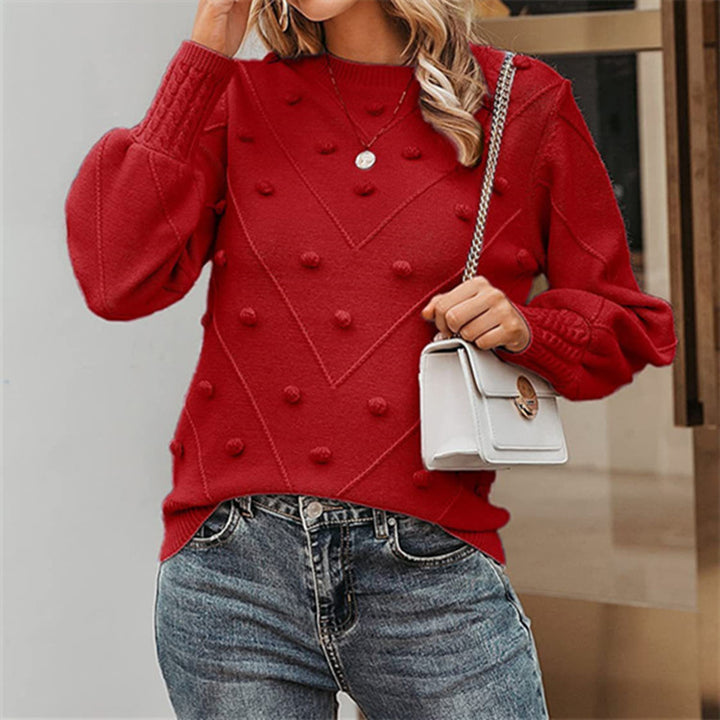 Knitted sweater for women with 3D polka dots Lune London