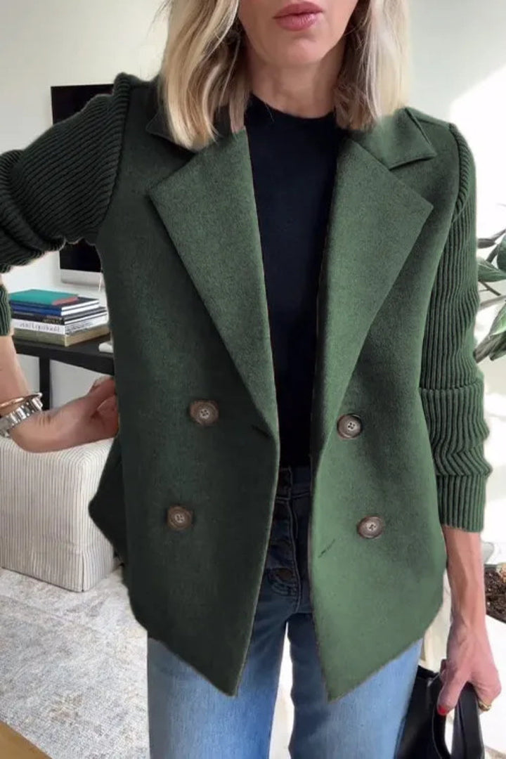 Double-breasted blazer jacket for women with structured sleeves Lune London