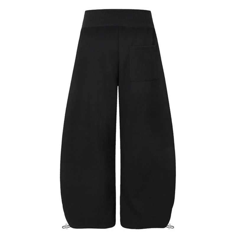 Women's culotte lounge pants with high ribbed waistband, front decorative button placket and adjustable hem Amarae