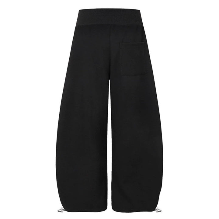 Women's culotte lounge pants with high ribbed waistband, front decorative button placket and adjustable hem Amarae