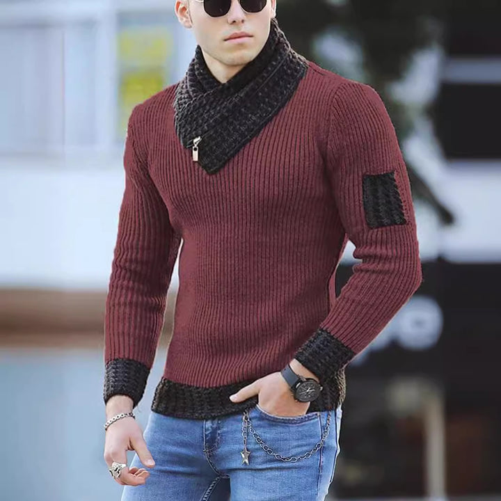 Structured men's sweater with modern high collar Lune London