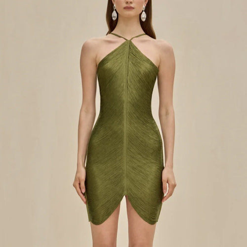 Ladies Elegant Party Dress with Seductive Slit and Gold Accents Amarae