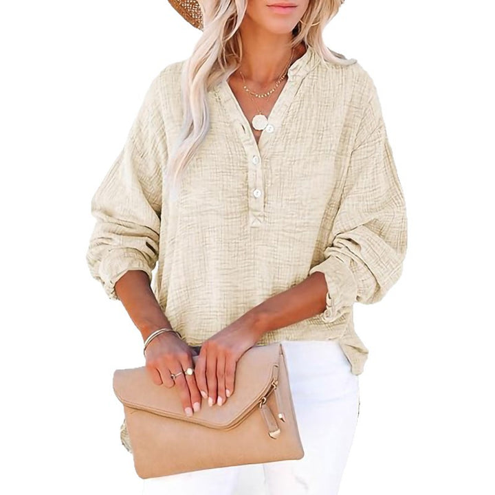Woman Oversized Casual Shirt with Button Placket Amarae