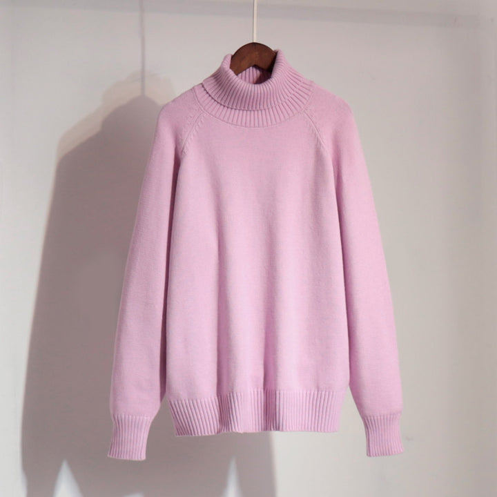 Fine knit sweater for women with high collar Lune London