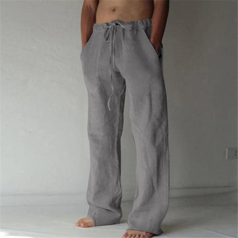 Casual linen trousers for men with elastic waistband Lune London