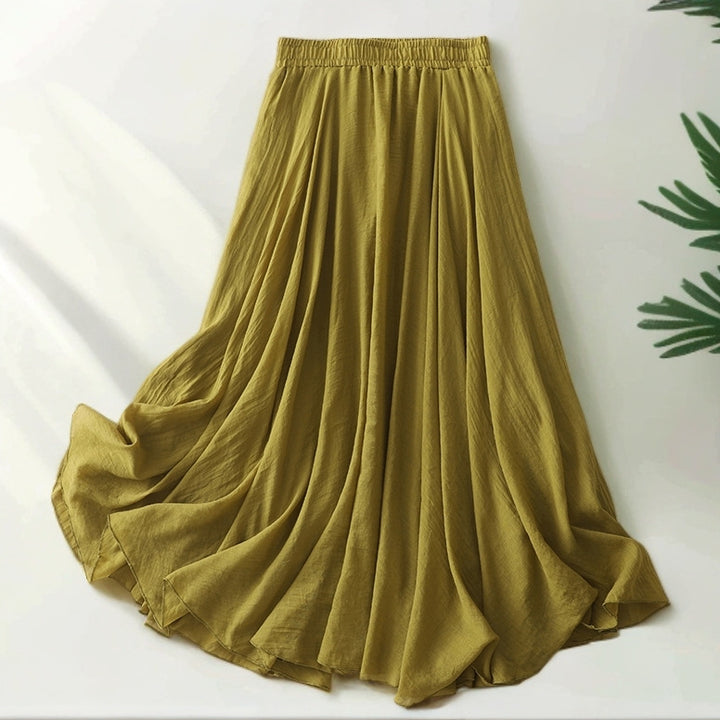 Women Long Flowing Maxi Skirt with Elastic Waist and Modern Cut Lune London