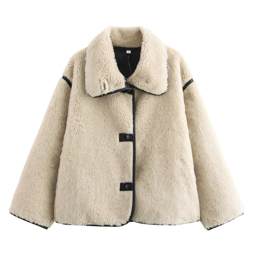 Veste surdimensionnée en peluche pour femmes avec col de haute qualité Chic & Stil