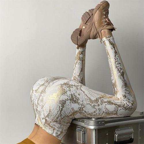 High-waisted snake print sport leggings for women Amarae