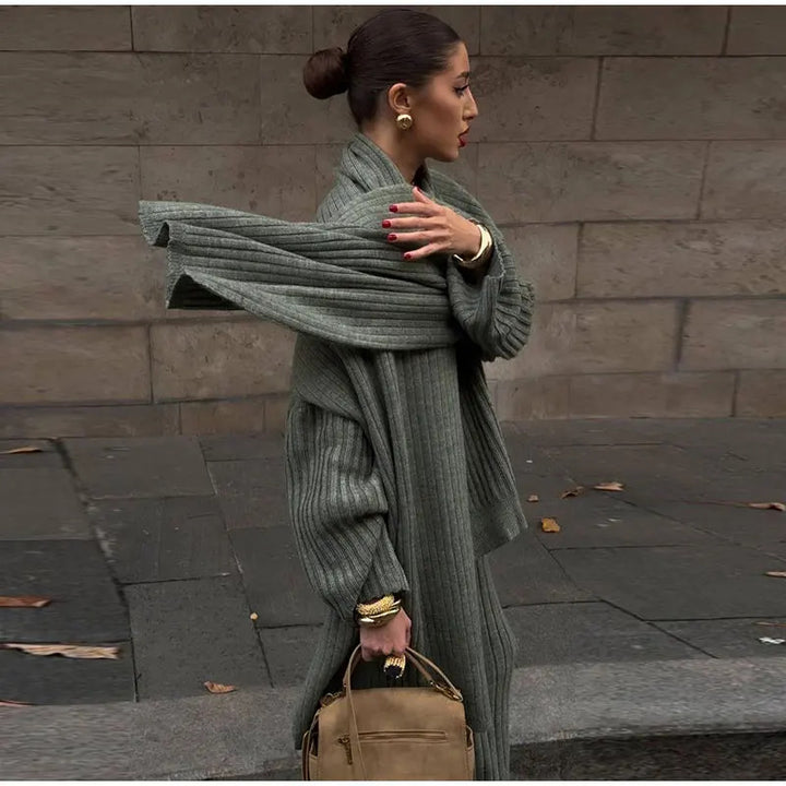 Jupe en tricot pour femmes avec structure côtelée Chic & Stil