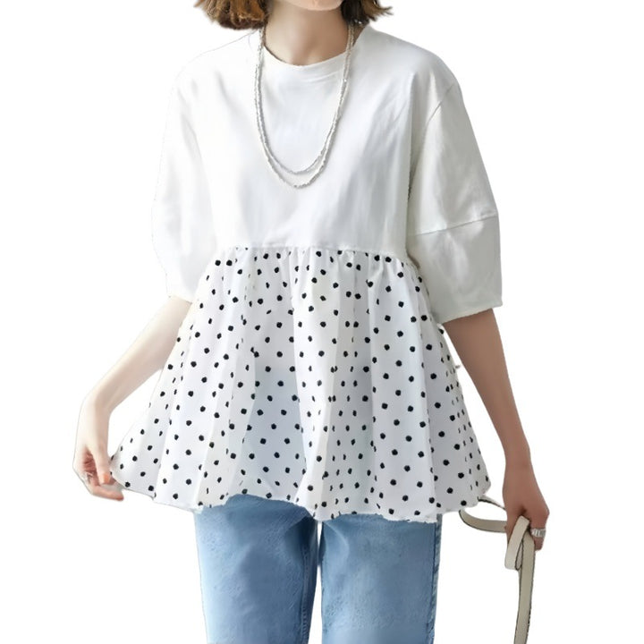 Polka dot peplum top Damen Lune London