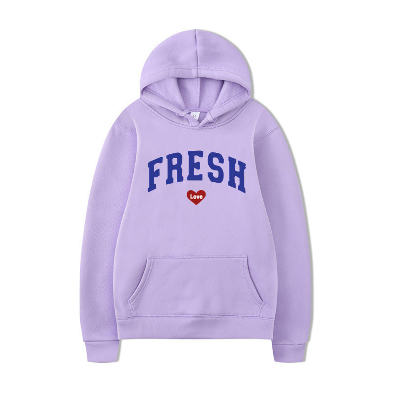 Women's hoodie with playful lettering and soft inner fleece Lune London