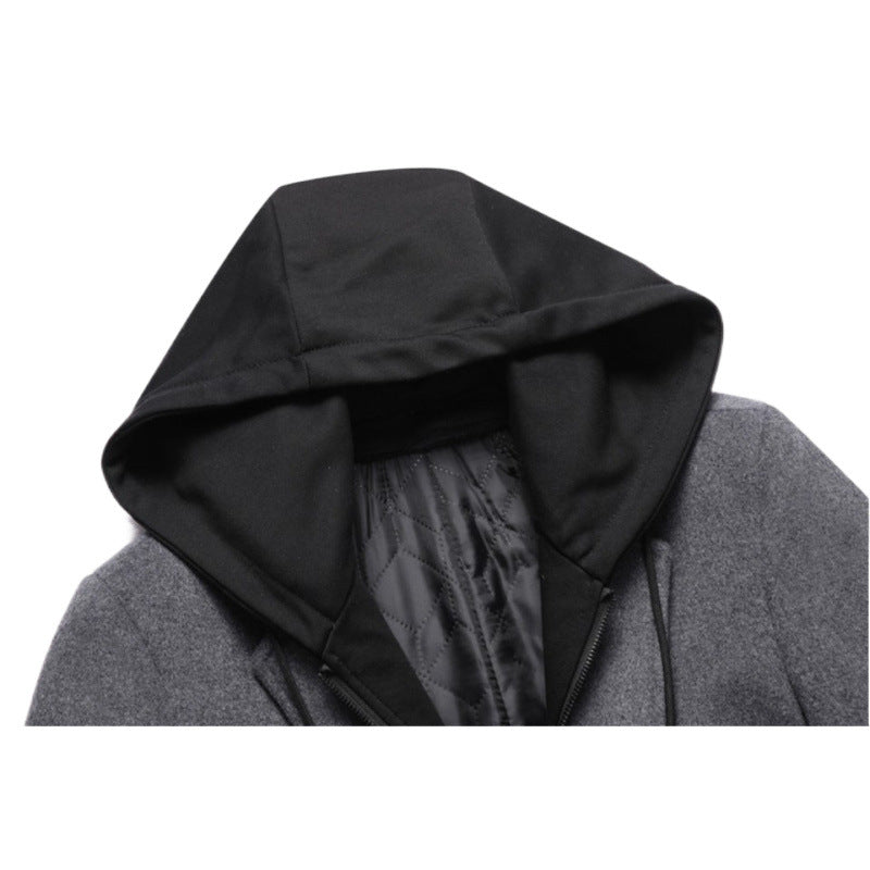 Fashionable long women's coat with removable hood and trendy interior lining Lune London