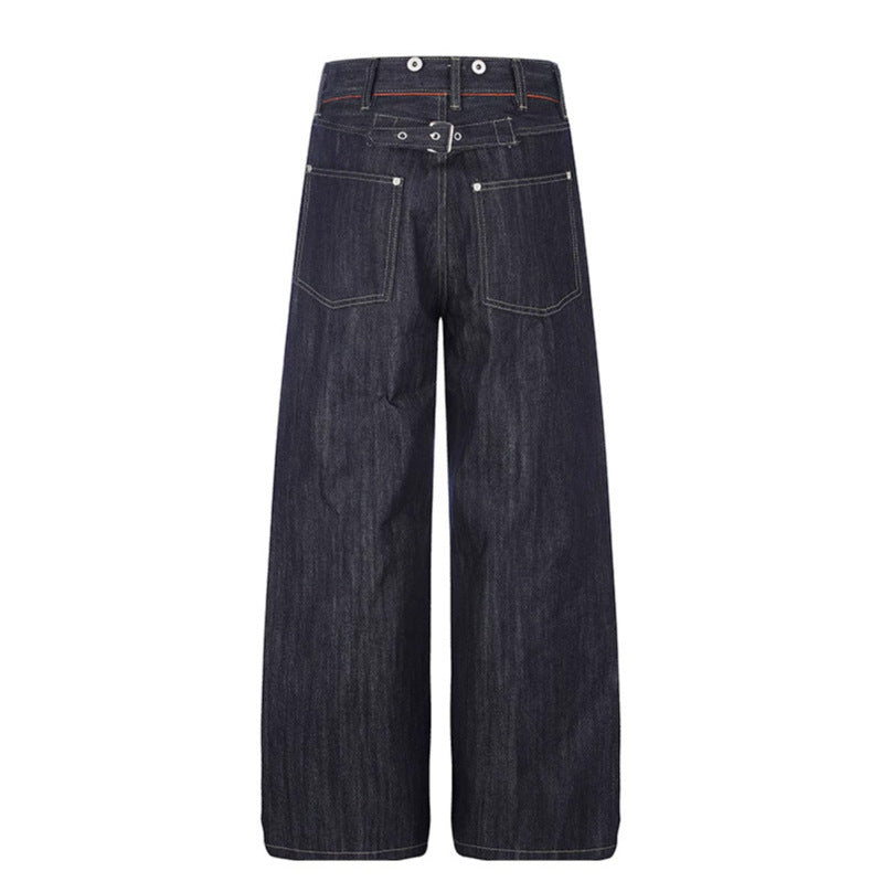 Women High-Cut Wide Denim Palazzo Jeans with Five-Pocket Cut Amarae