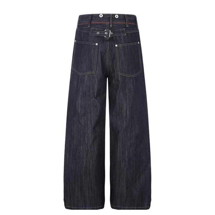 Women High-Cut Wide Denim Palazzo Jeans with Five-Pocket Cut Amarae