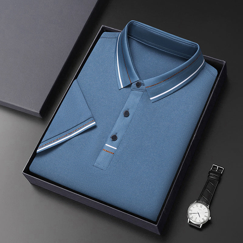 Men's modern polo in textured material with elegant accents Lune London