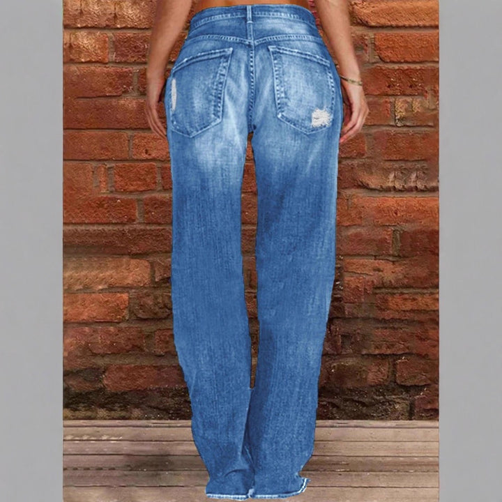 Women's casual loose denim pants in baggy style with distressed rips Amarae