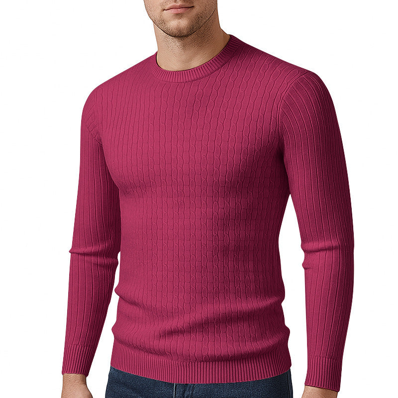 Fine knit sweater for men with structured twisted pattern Lune London
