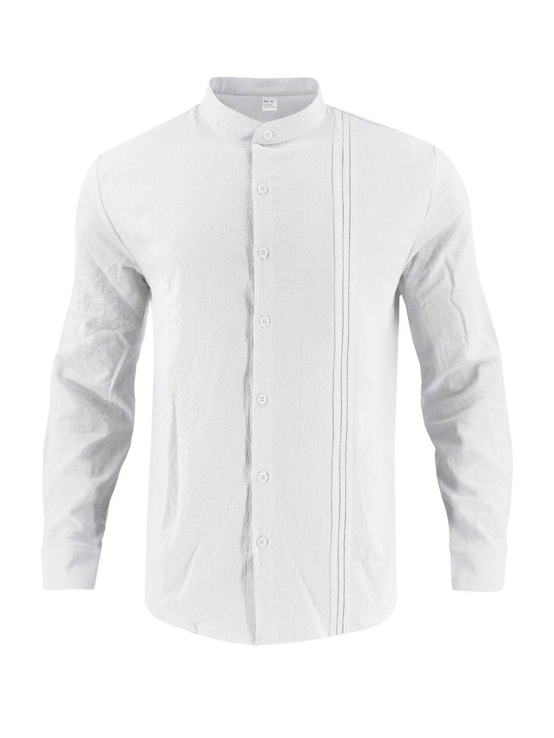 Trendy long-sleeve shirt for men with textured surface and innovative high collar Lune London