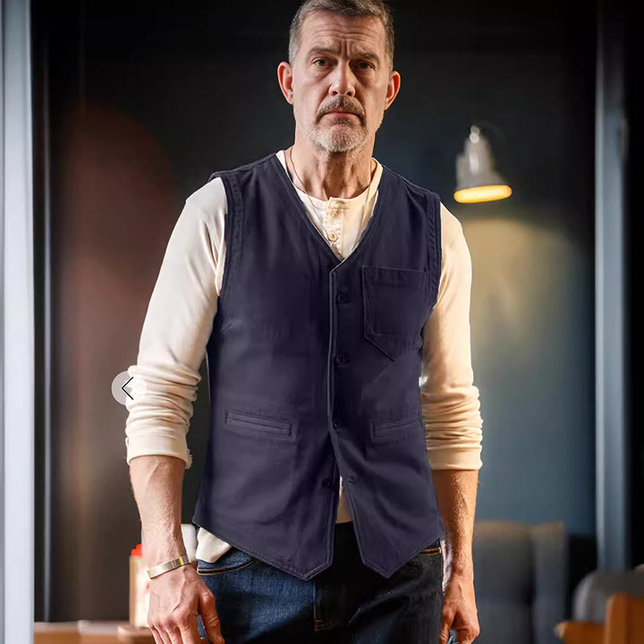 Fashionable vintage style men's vest with pockets Lune London