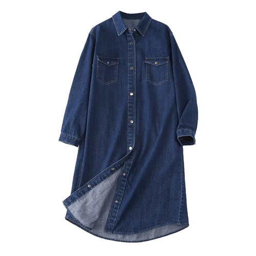 Denim shirt dress for women with a button-front design and practical pockets Amarae