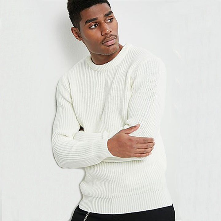 Chunky knit sweater for men with a textured rib design and a relaxed fit Lune London