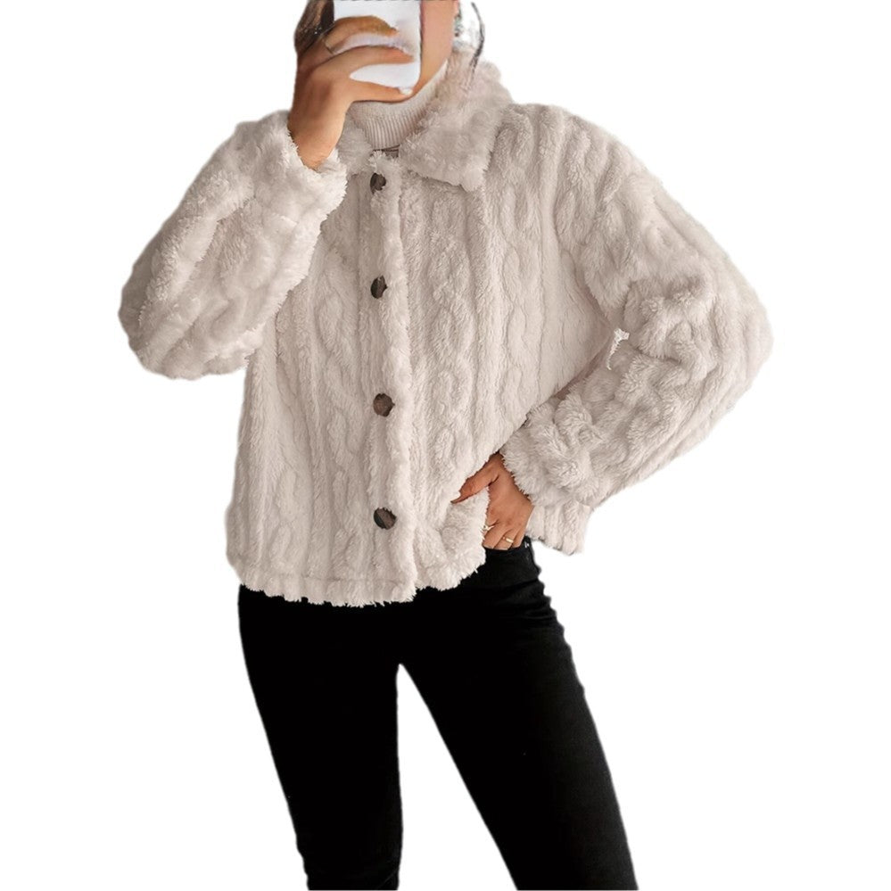 Ladies quilted plush with high collar Lune London