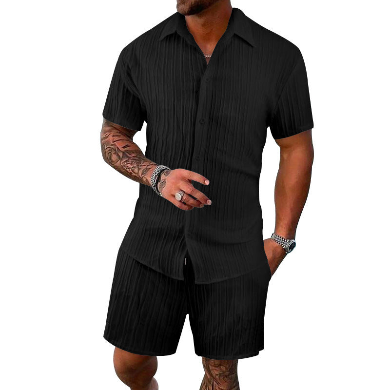 Men's short-sleeve shirt and structured design shorts Lune London