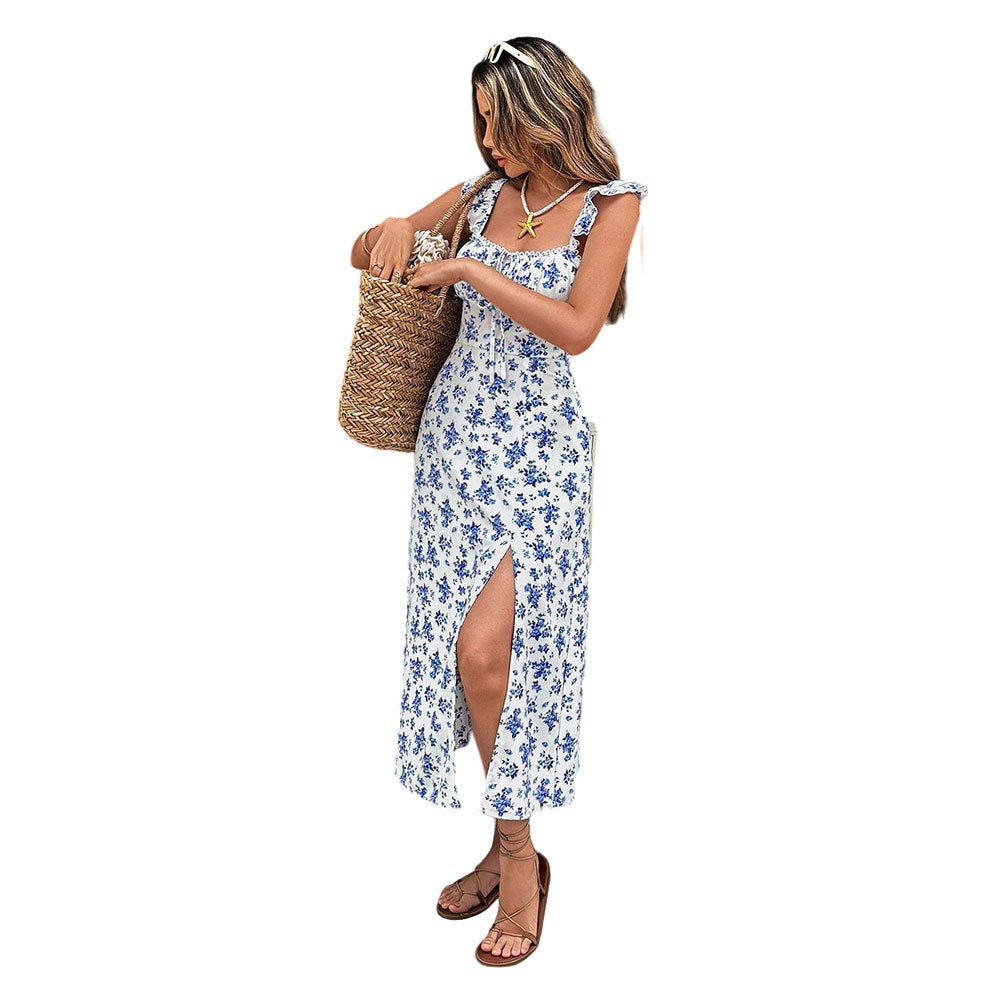 Robe maxi femme avec design floral et fente latérale Chic & Stil