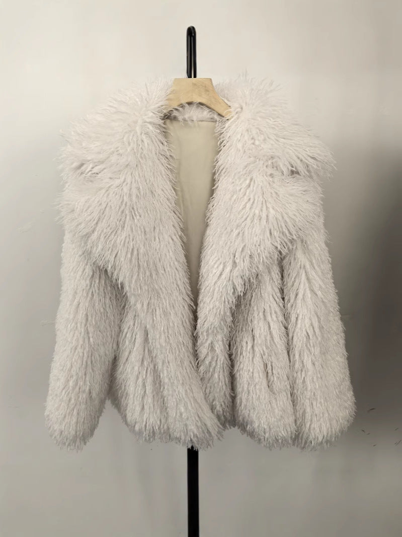 Women's long coat in faux fur Lune London