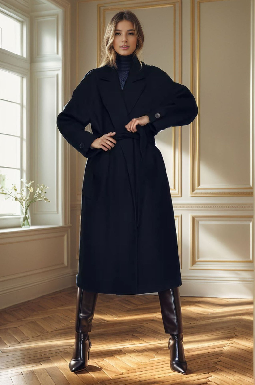 Women elegant coat with a minimalist design and high-quality details Lune London