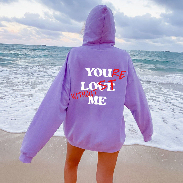 Women Oversized Hoodie with Inspirational Print Lune London