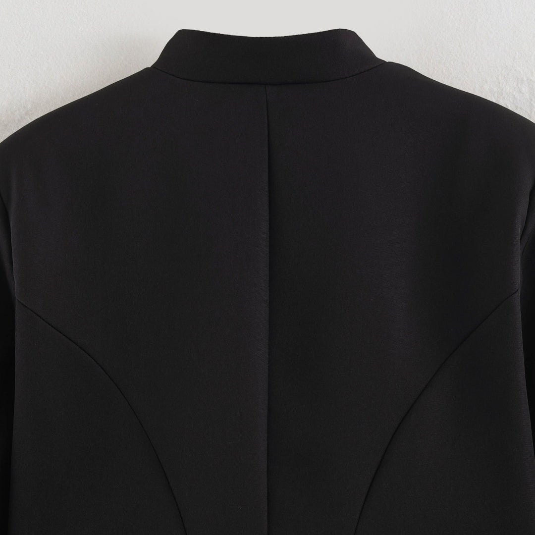 Women's Short Blazer in Marshal Look with Cord Ornament and Brass Buttons Amarae