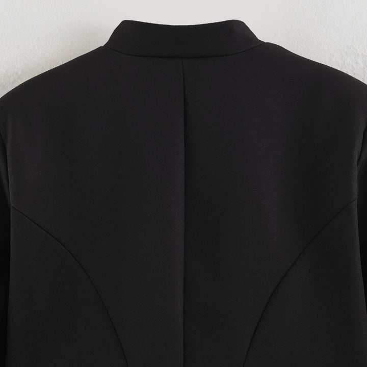 Women's Short Blazer in Marshal Look with Cord Ornament and Brass Buttons Amarae