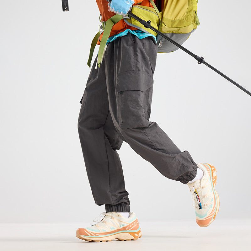 Men's Lightweight Utility Cargo Pants made of Ripstop with Elastic Hem and Multiple Pockets Amarae