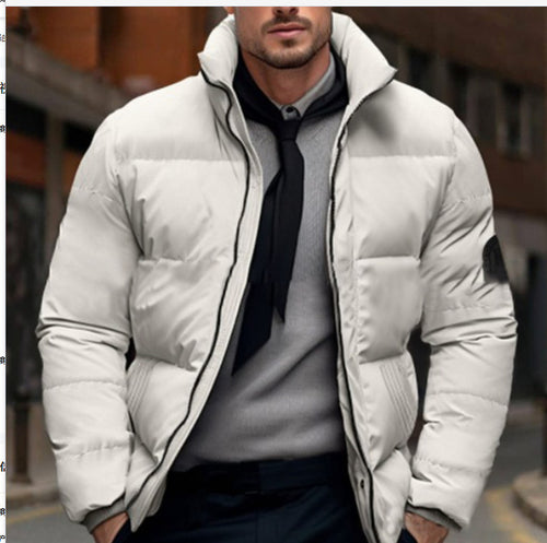 Quilted winter jacket for men with high collar and customizable closure Amarae