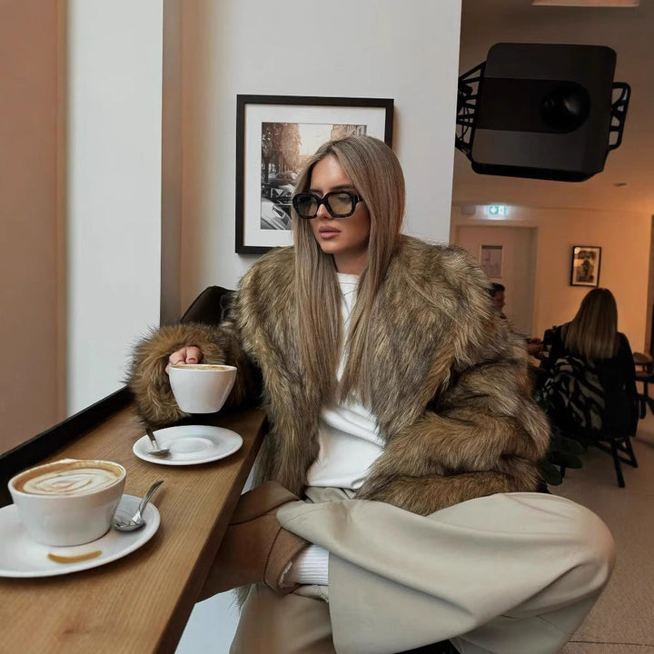 Women's Cozy Faux-Fur Jacket with Soft Lining Lune London