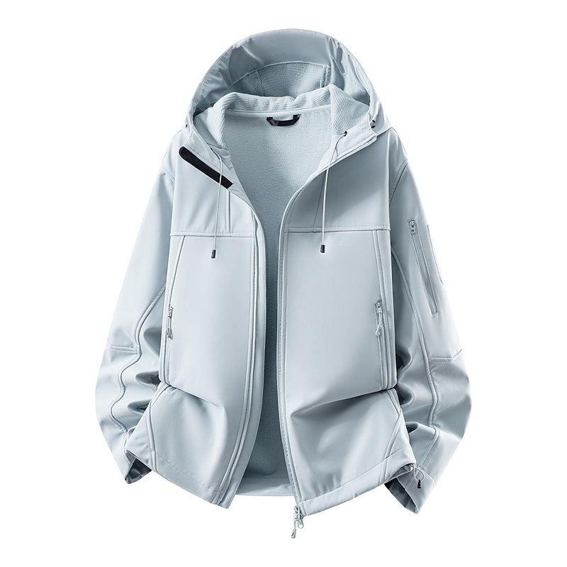 Men's softshell jacket with fleece lining, water-repellent and hood reinforcement Amarae
