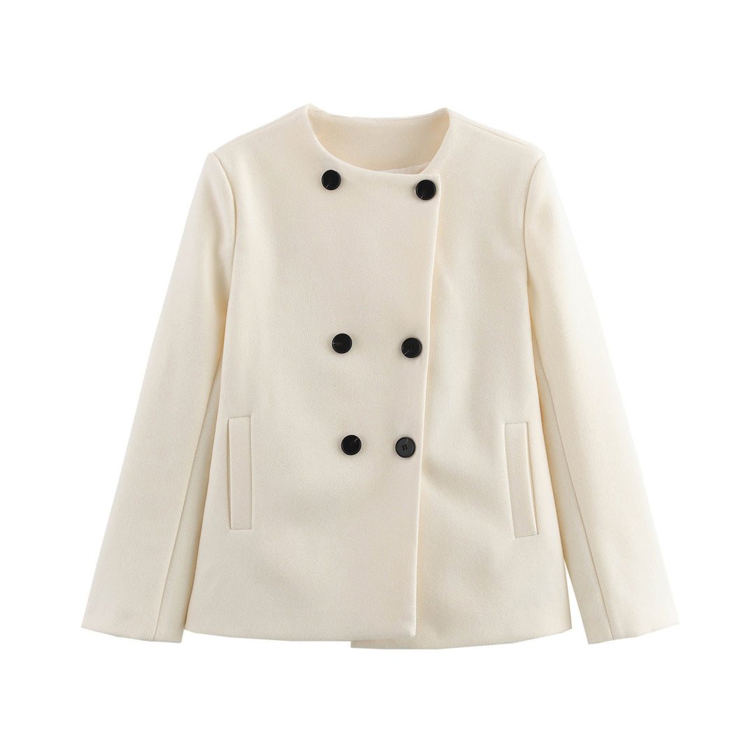 Ladies elegant winter coat with double button and pocket solution Lune London