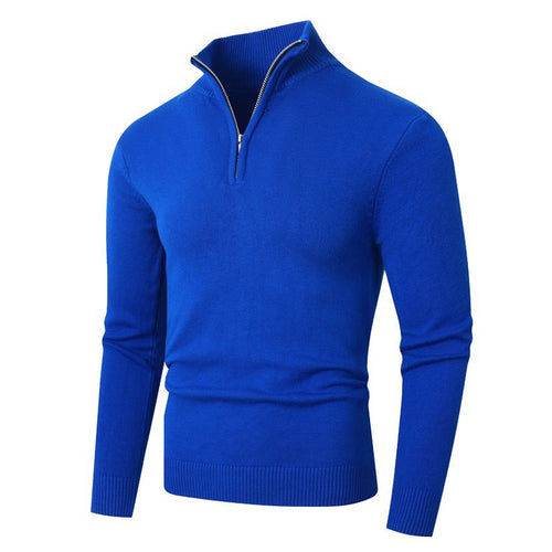 Amarae | Men's sweater with modern half zipper and fine ribbed structure