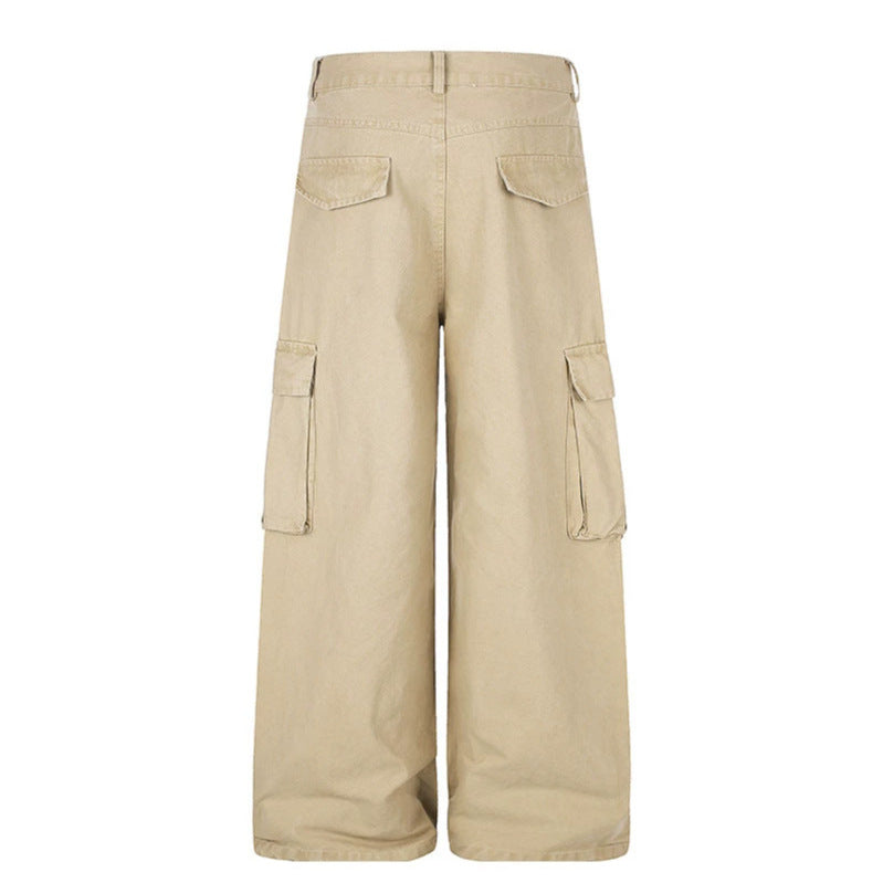 Women Wide High-Waist Cargo Pants with Large Flap Pockets and Utility Details Amarae