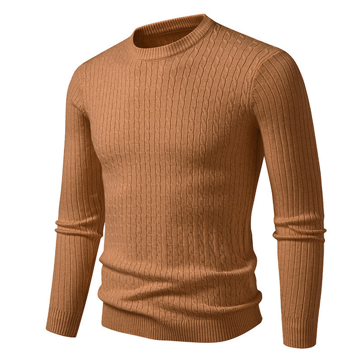 Thick knit sweater for men with elegant braid pattern Lune London