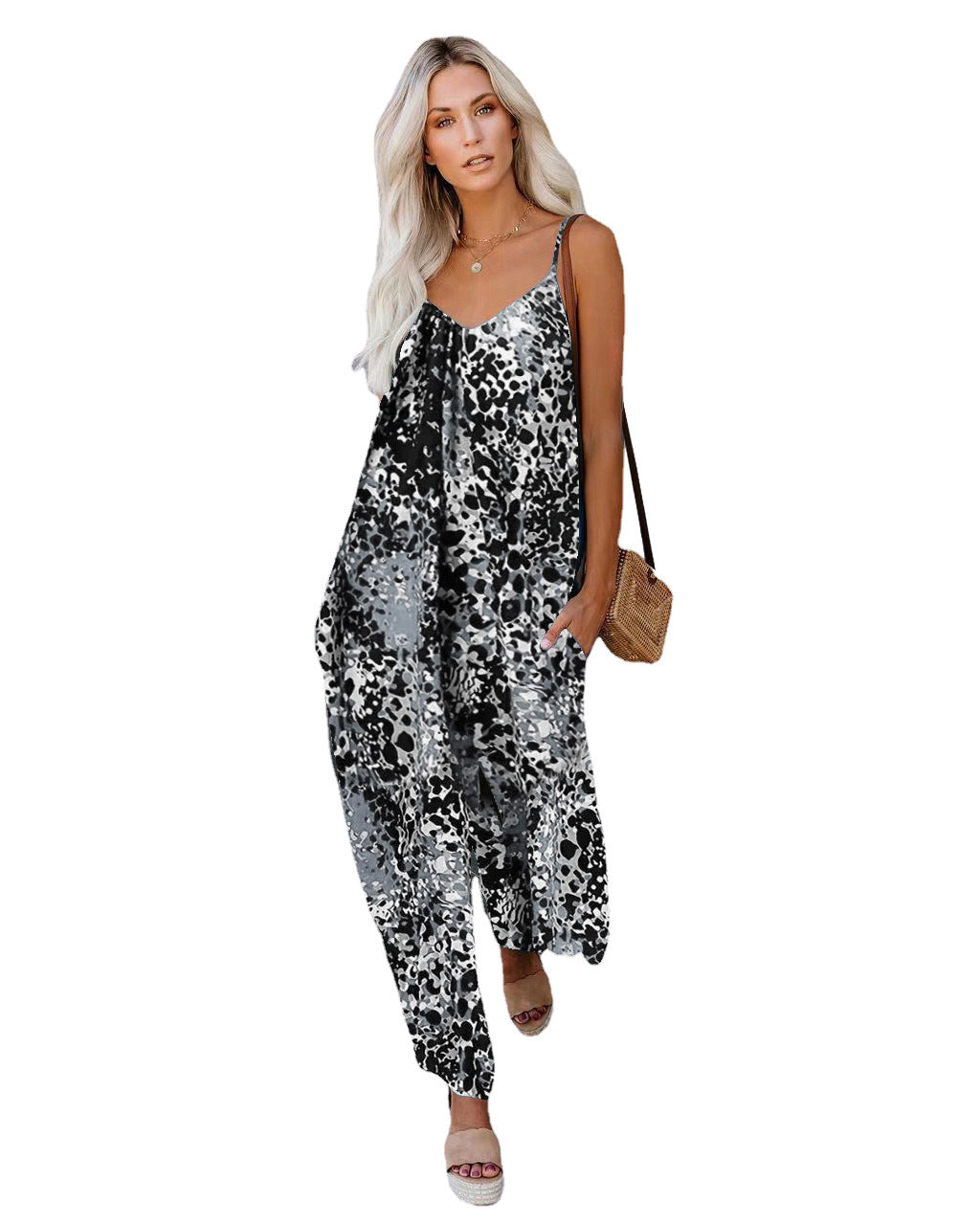Lune London Abstract Printed Maxi Fluid Dress for Women