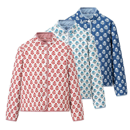 Lightweight cotton jacket for women with floral pattern Amarae