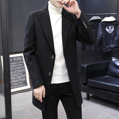 Elegant wool coat for men with modern cut and practical pockets Amarae